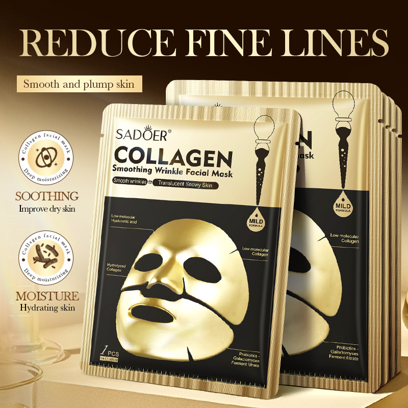 Sheet Mask Collagen - Masker Wajah Kolagen Emas SADOER Melembapkan