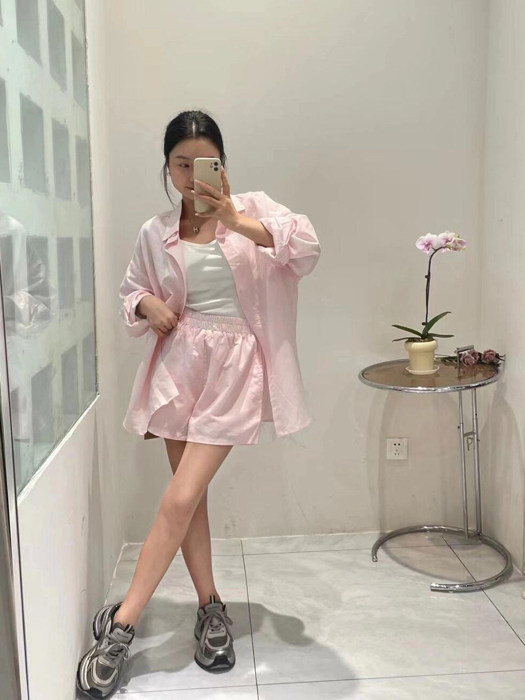 Kemeja Lengan Panjang Merah Mu - Korean Lifestyle ulasan dan harga