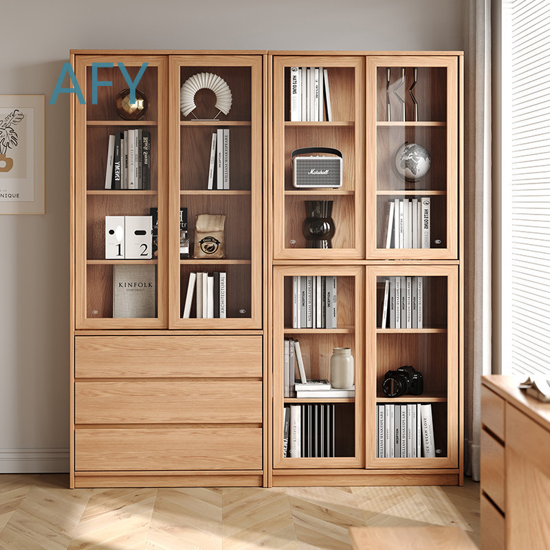 Rak Buku Kayu Oak Solid dengan - Muji Home Storage ulasan dan harga